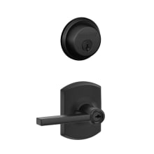 Latitude Single Cylinder Keyed Entry Door Lever Set and Deadbolt Combo with Greenwich Rose