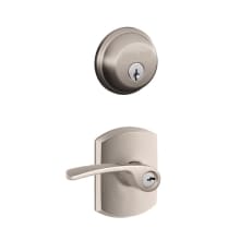 Merano Single Cylinder Keyed Entry Door Lever Set and Deadbolt Combo with Greenwich Rose