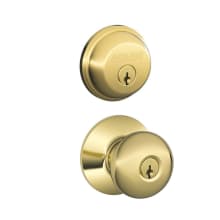 Plymouth Single Cylinder Keyed Entry Door Knob Set and Deadbolt Combo