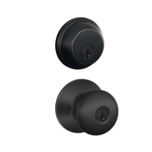 Plymouth Single Cylinder Keyed Entry Door Knob Set and Deadbolt Combo