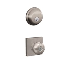 Plymouth Single Cylinder Keyed Entry Door Knob Set and Deadbolt Combo with Collins Rose