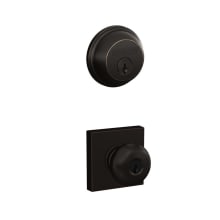 Plymouth Single Cylinder Keyed Entry Door Knob Set and Deadbolt Combo with Collins Rose