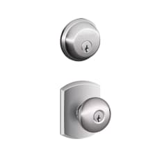 Plymouth Single Cylinder Keyed Entry Door Knob Set and Deadbolt Combo with Greenwich Rose