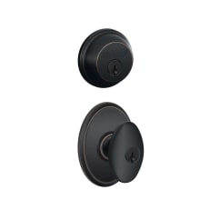 Siena Single Cylinder Keyed Entry Door Knob Set and Deadbolt Combo with Wakefield Rose