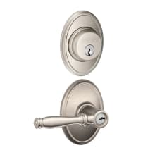 Birmingham Single Cylinder Keyed Entry Door Lever Set and Wakefield Deadbolt Combo with Wakefield Rose