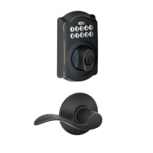Camelot Single Cylinder Electronic Keypad Deadbolt with Passage Accent Lever
