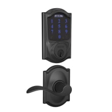 Connect Camelot Touchscreen Electronic Deadbolt with Z-Wave Plus Technology and Passage Accent Lever and Decorative Camelot Trim