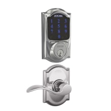 Connect Camelot Touchscreen Electronic Deadbolt with Z-Wave Plus Technology and Passage Accent Lever and Decorative Camelot Trim