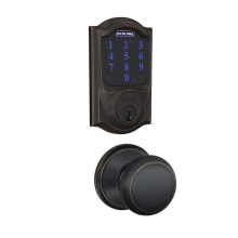 Connect Camelot Touchscreen Electronic Deadbolt with Z-Wave Plus Technology and Passage Andover Knob