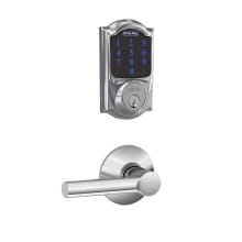 Connect Camelot Touchscreen Deadbolt with Built-in Alarm and Passage Broadway Lever