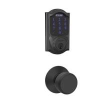 Connect Century Touchscreen Deadbolt with Built-in Alarm and Passage Bowery Knob