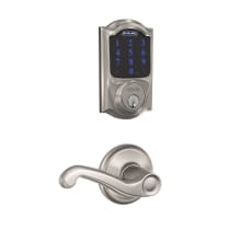 Connect Camelot Touchscreen Deadbolt with Built-in Alarm and Passage Flair Lever