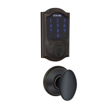 Connect Camelot Touchscreen Electronic Deadbolt with Z-Wave Plus Technology and Passage Siena Knob