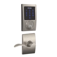 Connect Century Touchscreen Electronic Deadbolt with Z-Wave Plus Technology and Passage Accent Lever and Decorative Century Trim