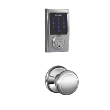 Connect Century Touchscreen Deadbolt with Built-in Alarm and Passage Andover Knob