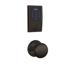 Connect Century Touchscreen Deadbolt with Built-in Alarm and Passage Andover Knob