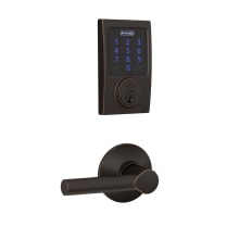 Connect Century Touchscreen Deadbolt with Built-in Alarm and Passage Broadway Lever