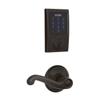 Connect Century Touchscreen Deadbolt with Built-in Alarm and Passage Flair Lever