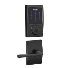 Connect Century Touchscreen Electronic Deadbolt with Z-Wave Plus Technology and Passage Latitude Lever and Decorative Century Trim