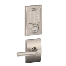 Sense Century Touchscreen Smart Deadbolt with Built-In Alarm and Passage Broadway Lever and Decorative Century Trim