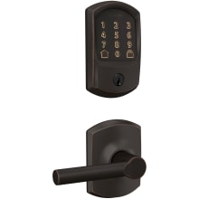 Encode Greenwich Electronic Keyless Entry Deadbolt Combo Pack with Broadway Interior Lever and Decorative Greenwich Trim
