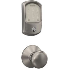 Encode Greenwich Electronic Keyless Entry Deadbolt Combo Pack with Plymouth Interior Knob and Decorative Plymouth Trim