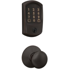 Encode Greenwich Electronic Keyless Entry Deadbolt Combo Pack with Plymouth Interior Knob and Decorative Plymouth Trim