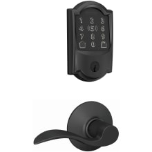 Encode Plus Camelot Electronic Keyless Entry Deadbolt Combo Pack with Accent Interior Lever and Decorative Plymouth Trim