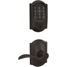Encode Plus Camelot Electronic Keyless Entry Deadbolt Combo Pack with Accent Interior Lever and Decorative Camelot Trim