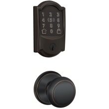 Encode Plus Camelot Electronic Keyless Entry Deadbolt Combo Pack with Andover Interior Knob and Decorative Georgian Trim
