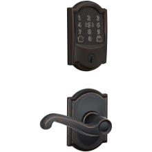 Encode Plus Camelot Electronic Keyless Entry Deadbolt Combo Pack with Flair Interior Lever and Decorative Camelot Trim