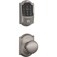 Encode Plus Camelot Electronic Keyless Entry Deadbolt Combo Pack with Plymouth Interior Knob and Decorative Camelot Trim