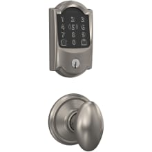 Encode Plus Camelot Electronic Keyless Entry Deadbolt Combo Pack with Siena Interior Knob and Decorative Georgian Trim