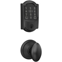 Encode Plus Camelot Electronic Keyless Entry Deadbolt Combo Pack with Siena Interior Knob and Decorative Georgian Trim