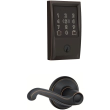 Encode Plus Century Electronic Keyless Entry Deadbolt Combo Pack with Flair Interior Lever and Decorative Georgian Trim