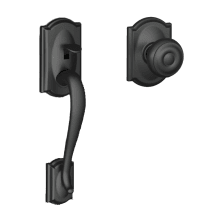 FE Series Camelot Lower Handle Set for Schlage Deadbolts with Georgian Interior Knob and Decorative Camelot Rose