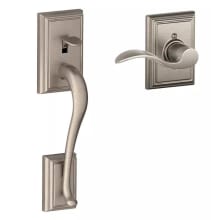 Addison Lower Handle for Schlage Deadbolts with Left Handed Accent Interior Lever and Decorative Addison Rose