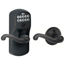 Plymouth Keypad Entry with Auto-Lock Door Lever Set with Flair Interior Lever