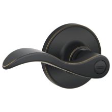 Seville Privacy Door Lever Set with Round Rose from the J Series
