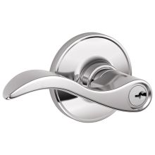 Seville Single Cylinder Keyed Entry Door Lever Set with Round Rose from the J Series