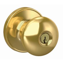 Stratus Single Cylinder Keyed Entry Door Knob Set with Round Rose from the J Series