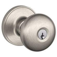 Stratus Single Cylinder Keyed Entry Door Knob Set with Round Rose from the J Series