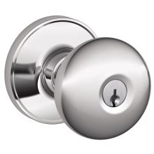 Stratus Single Cylinder Keyed Entry Door Knob Set with Round Rose from the J Series