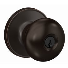 Stratus Single Cylinder Keyed Entry Door Knob Set with Round Rose from the J Series