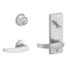 S200-Series Commercial Tubular Interconnected Single Locking Entrance Neptune Lever Set and Deadbolt Less Full Size Interchangeable Core