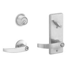 S200-Series Commercial Tubular Interconnected Double Locking Entrance Neptune Lever Set and Deadbolt Less Full Size Interchangeable Cores