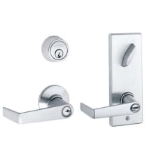 S200-Series Commercial Tubular Interconnected Double Locking Entrance Saturn Lever Set and Deadbolt Less Full Size Interchangeable Cores