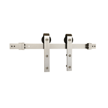 Strap Mount 96 Inch Sliding Barn Door Track and Fitting Set for Interior Use