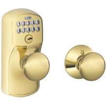 Plymouth Keypad Entry Auto-Lock Door Knob Set with Plymouth Interior Knob