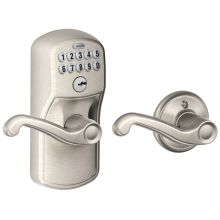 Plymouth Keypad Entry with Auto-Lock Door Lever Set with Flair Interior Lever